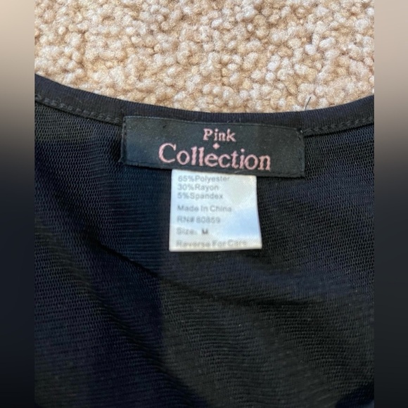 PINK COLLECTION Sequin Sparkle Mini Black Party Dress - Picture 8 of 8